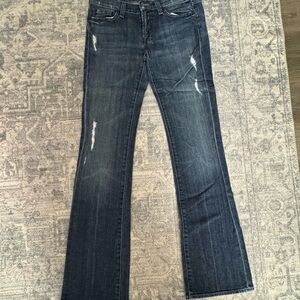 7 For All Mankind Women's Distressed Boot Cut Jeans